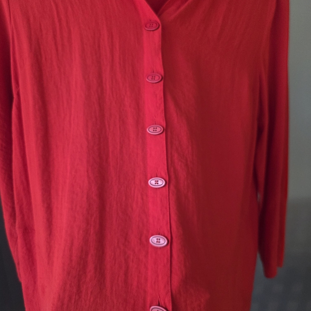 John Mark Red Women's Button-Up Blouse - Picture 4 of 10